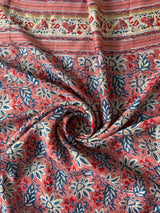 Pankh Peach Handblock Printed Chanderi Dupatta