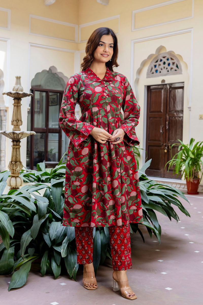 Myra Collar Detailing Kurta and Pant Set