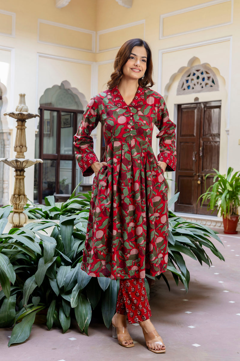 Myra Collar Detailing Kurta and Pant Set