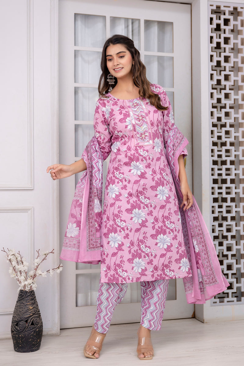 Petal Pink Straight Fit Suit Set