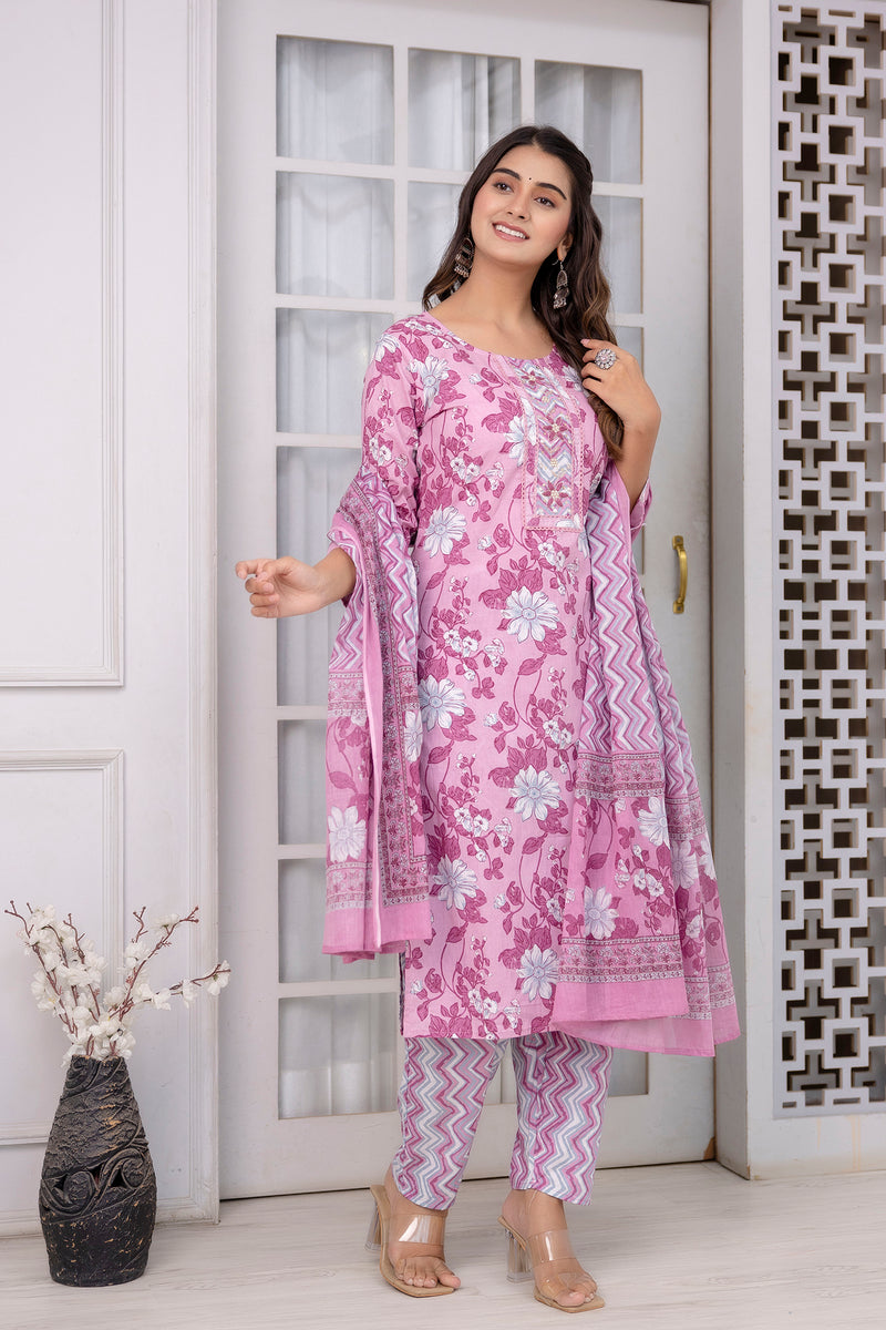 Petal Pink Straight Fit Suit Set