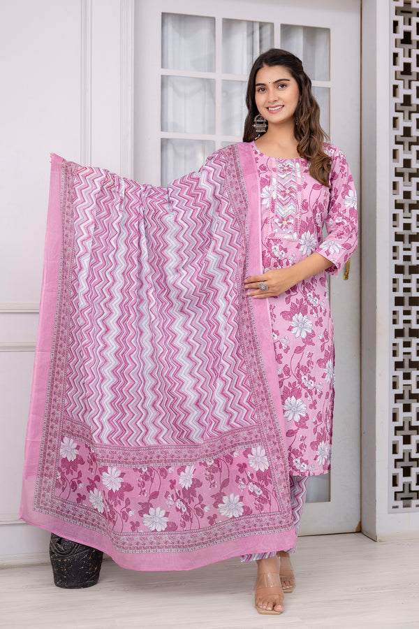 Petal Pink Straight Fit Suit Set