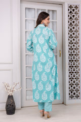 Turquoise Saga A-Line Suit Set