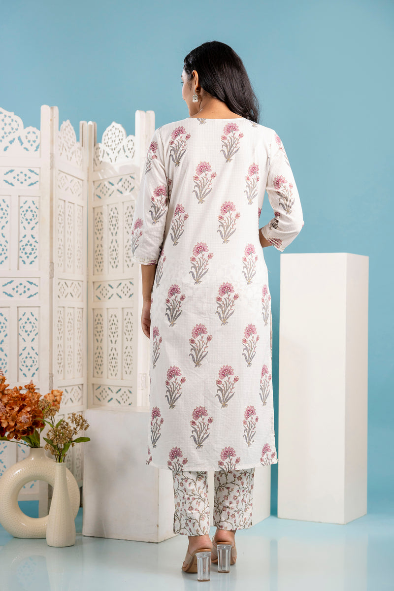 Avani White Jaipuri Suit Set