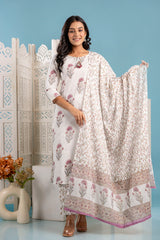 Avani White Jaipuri Suit Set