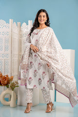 Avani White Jaipuri Suit Set