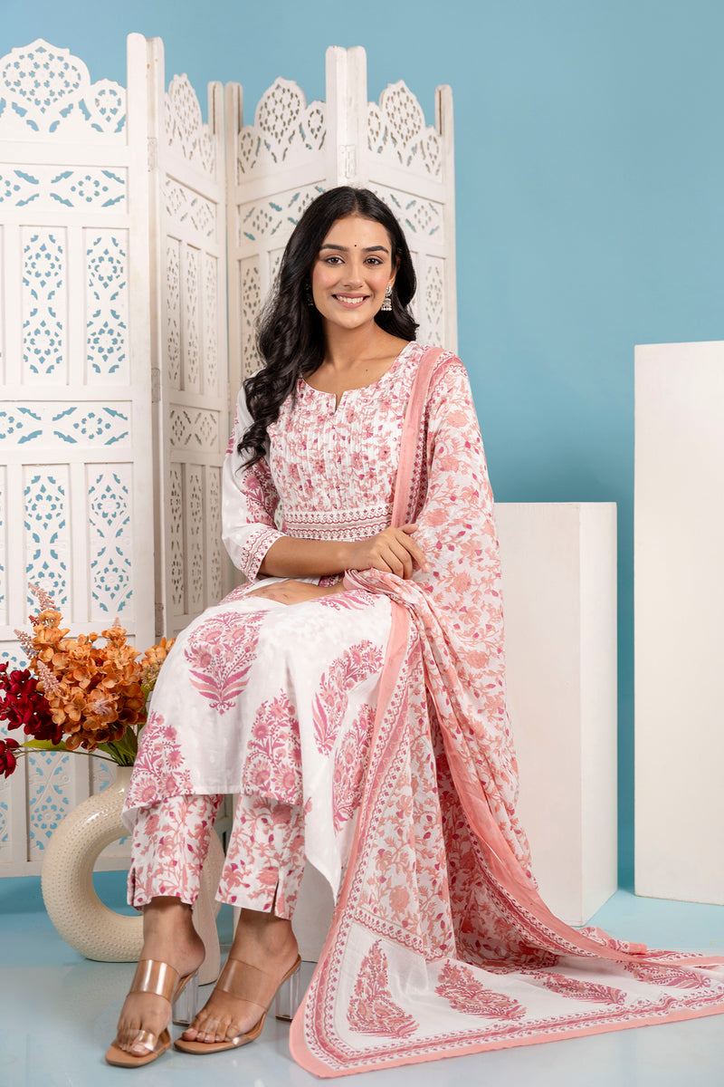 Akshara Peach A-Line Suit Set