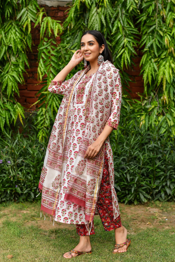 Bhargavi with Chanderi Dupttta Suit Set(Plus Size)