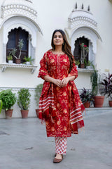 Gerua Chanderi Silk Suit with Handwork Detailing