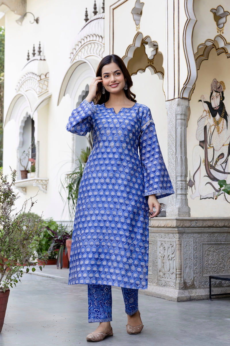 Ambar Chanderi Silk Straight Suit with Handwork Detailing