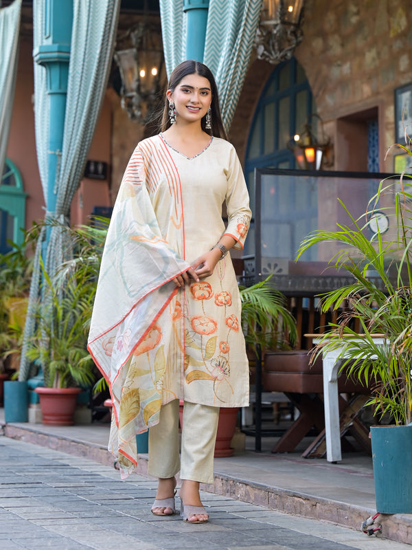 Seher Embroidered straight suit set
