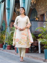 Seher Embroidered straight suit set