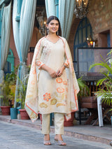 Seher Embroidered straight suit set