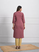 Rose Taupe Airey Linen Long Kurta