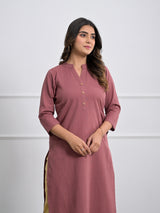 Rose Taupe Airey Linen Long Kurta