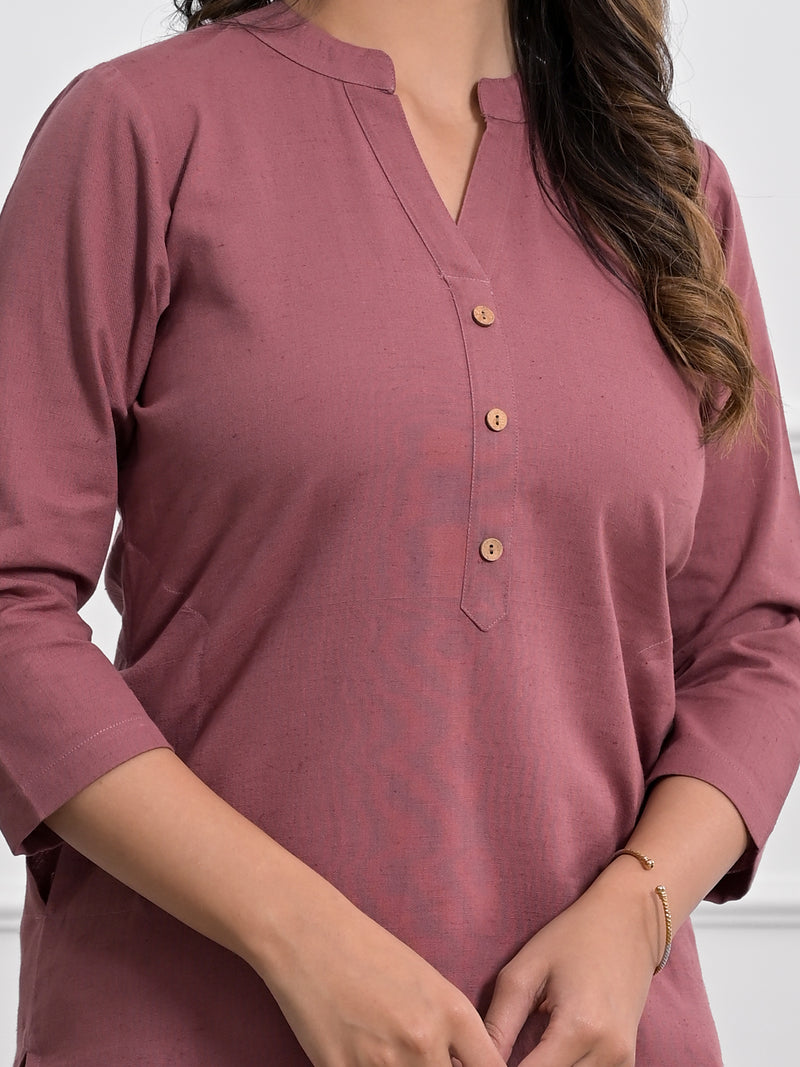 Rose Taupe Airey Linen Long Kurta