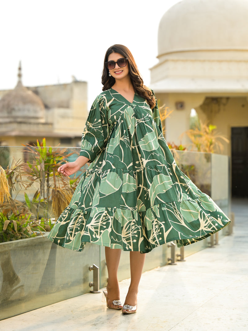 Leafy Haven Midi Dress