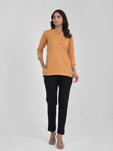 Caramel Airey Linen Short Kurta