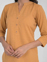 Caramel Airey Linen Short Kurta