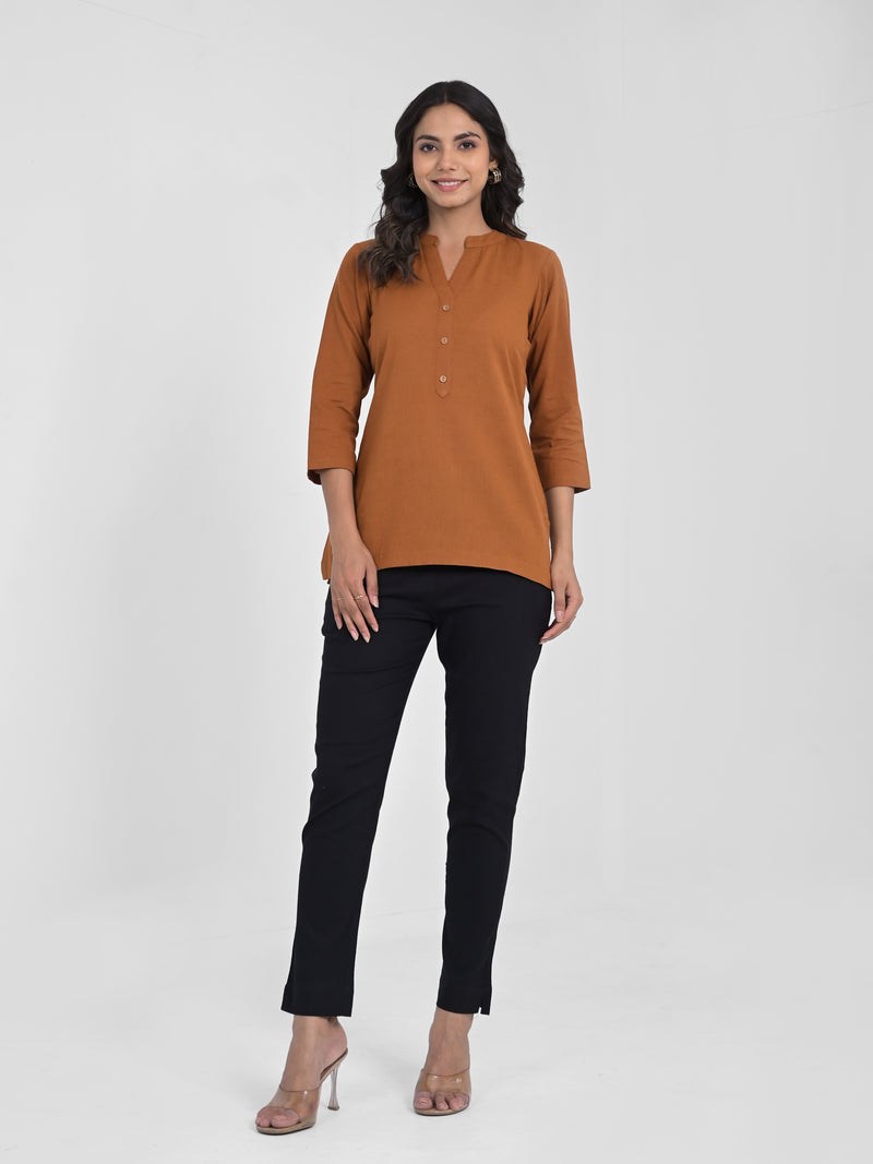 Umber Airey Linen Short Kurta