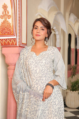 Opaline Innocence Pure Cotton Straight Suit Set (Plus Size)