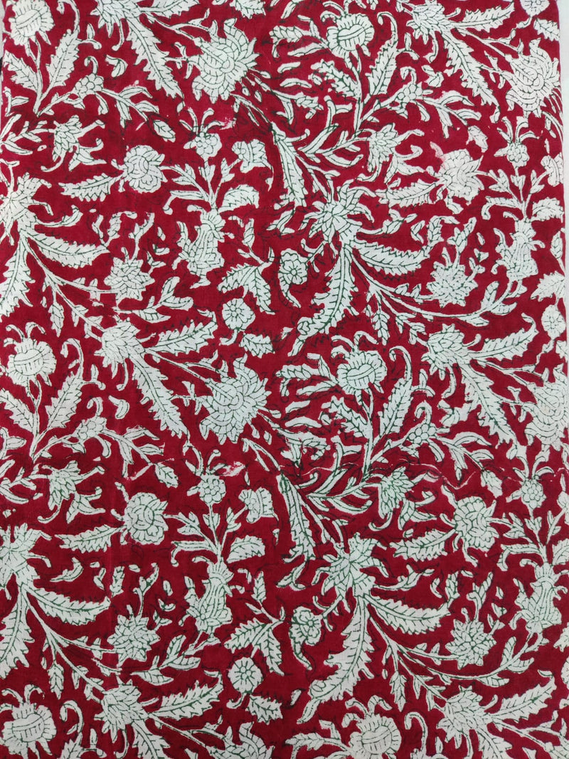 Raina Red Jaal Print Cotton Straight Kurta