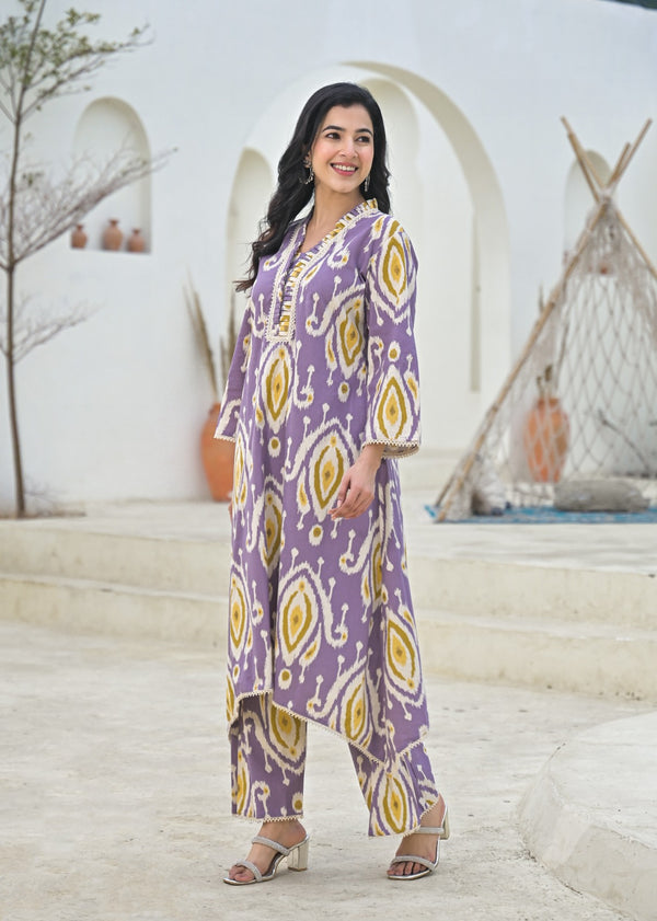 Kayra Lavender Ikat Design Coord Set