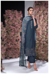 Mehendi Aura Premium Woven Solid Embroidered Suit Set