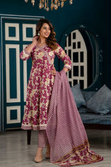 Pink Paradise Angrakha Style Suit Set