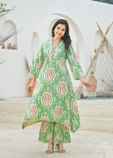 Kayra Mint Green Ikat Design Coord Set