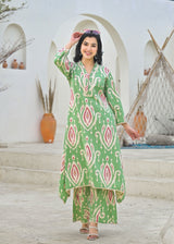 Kayra Mint Green Ikat Design Coord Set