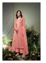 Saanjh Blush Linen Jacquard Embroidered Suit Set