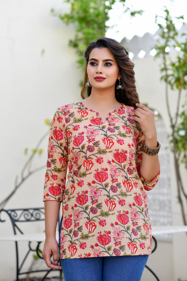 Red Roses Short kurta