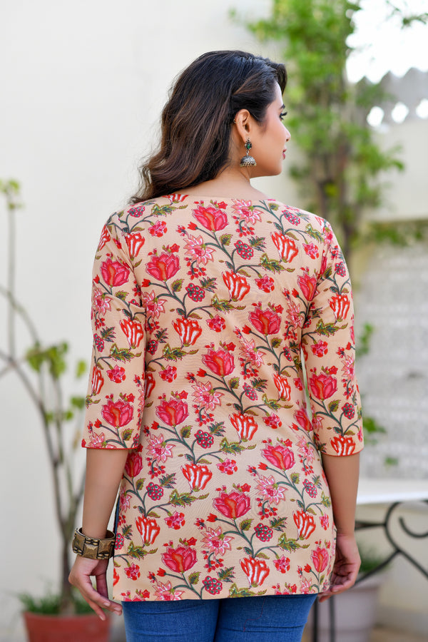 Red Roses Short kurta