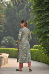 Nature inspired Handblock suit Kurta And Pant Only